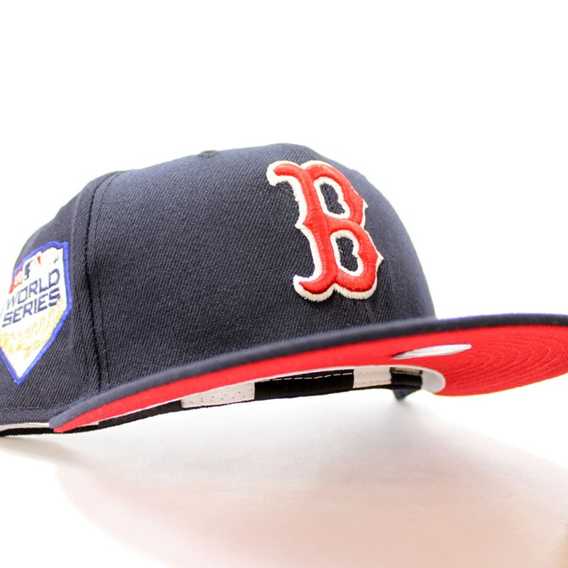 Boston Red Sox 2018 World Series New Era 59Fifty Fitted Hat (Glow in the Dark Navy Red Under Brim) 7