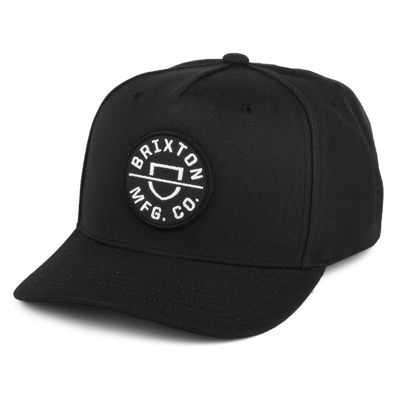 Brixton Hats Crest C NetPlus MP Snapback Cap – Black Adjustable