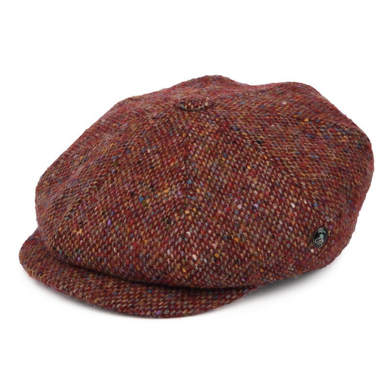 City Sport Donegal Tweed Marl Deep Fit Newsboy Cap – Wine-Multi S