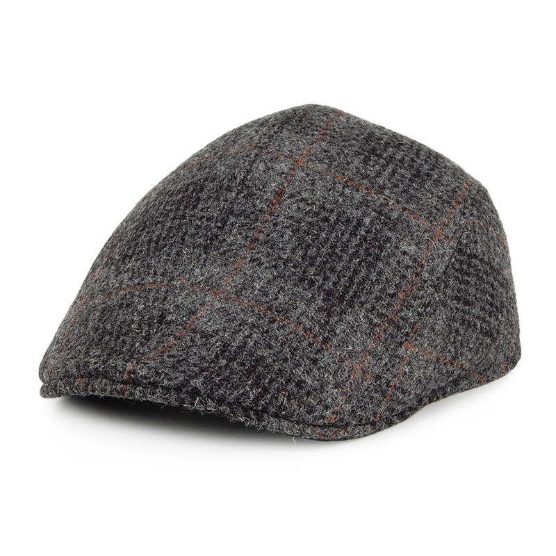 Crambes Hats Daily HARRIS TWEED Ascot Flat Cap – Grey Multi 55
