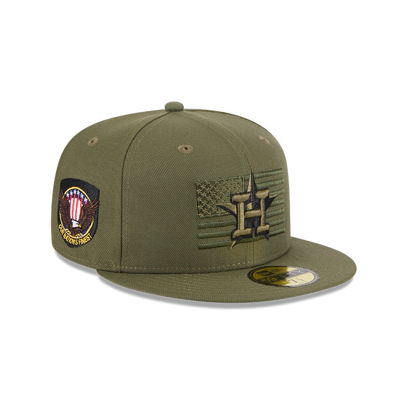 Houston Astros New Era 2023 Armed Forces Day On-Field 59FIFTY Fitted Hat – Olive 6 7/8