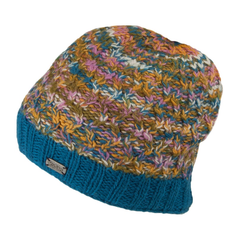 Kusan Brooklyn Double Cable Twisted Knit Beanie Hat – Teal 1-Size