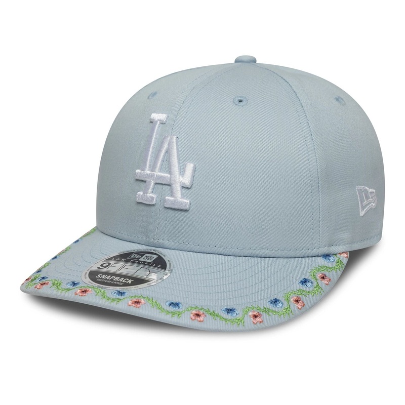 LA Dodgers MLB Floral Pastel Blue Low Profile 9FIFTY Snapback Adjustable Cap S-M