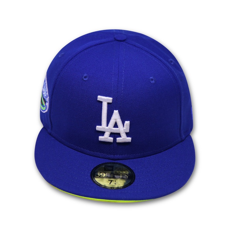 LOS ANGELES DODGERS  “DODGER STADIUM 50TH ANN” NEW ERA 59FIFTY FITTED (NEON BOTTOM) 67/8