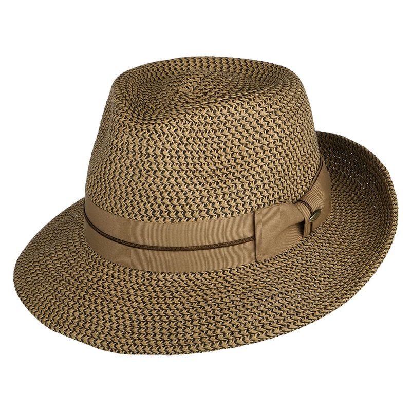Scala Hats Marton Paper Braid C-Crown Fedora Hat – Brown Small/Medium