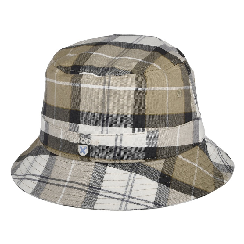 Barbour Hats Tartan Cotton Bucket Hat – Sand-Multi S