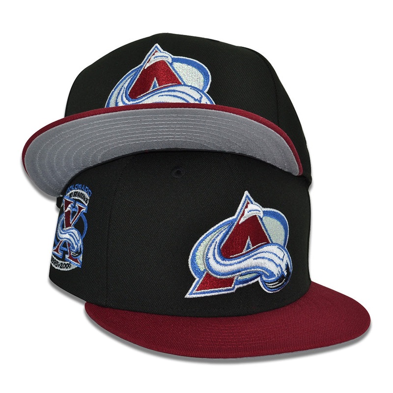 Colorado Avalanche “ICED OUT” Exclusive New Era 59Fifty Fitted Hat – Black/Cardinal 6 7/8
