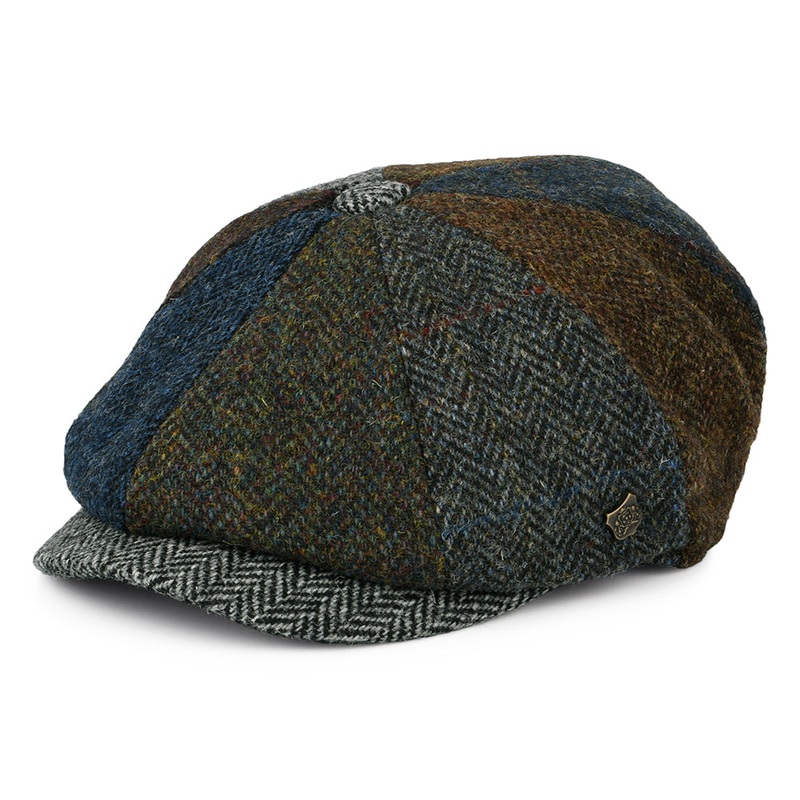 Failsworth Hats HARRIS TWEED Lewis II Newsboy Cap – Multi-Coloured 55