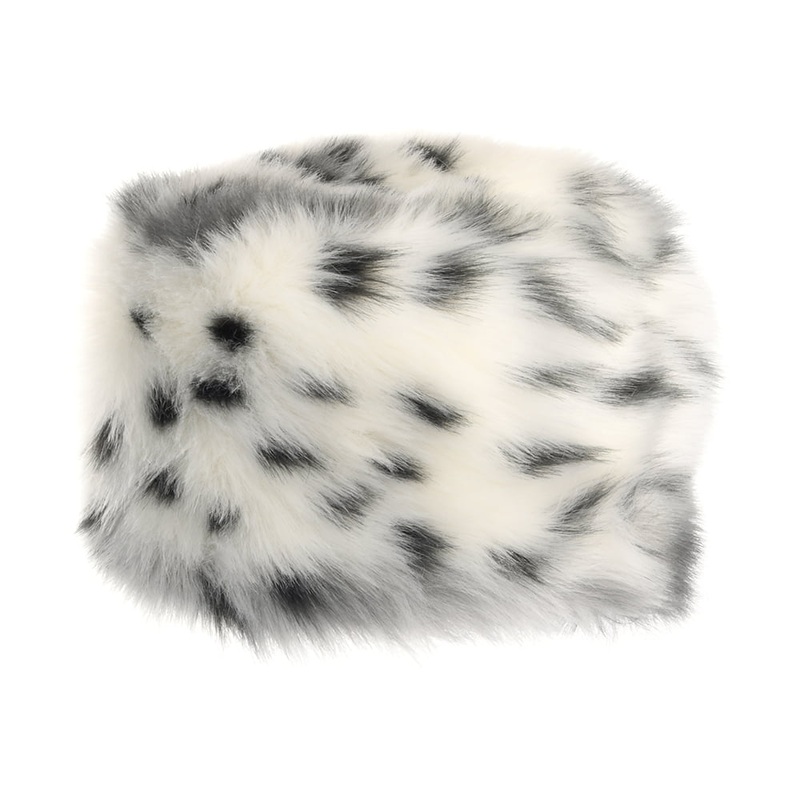 Helen Moore Womens Faux Fur Winter Pillbox Hat – Snow Leopard Small/Medium
