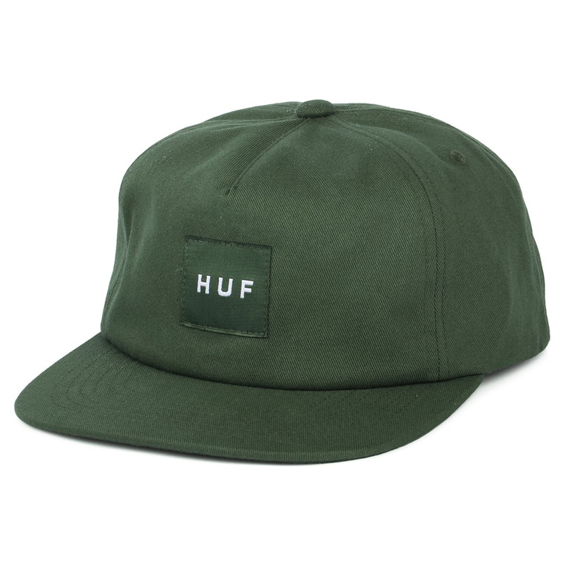 HUF Box Logo Unstructured Snapback Cap – Dark Green Adjustable