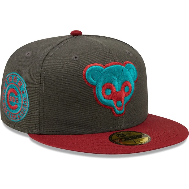 New Era Chicago Cubs Graphite/Cardinal Cooperstown Collection 1962 MLB All-Star Game Titlewave 59FIFTY Fitted Hat