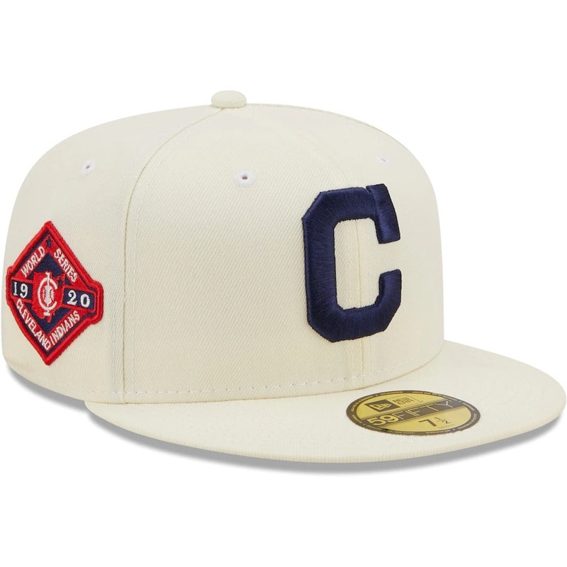 New Era Cleveland Indians Cream 1920 World Series Chrome Alternate Undervisor 59FIFTY Fitted Hat