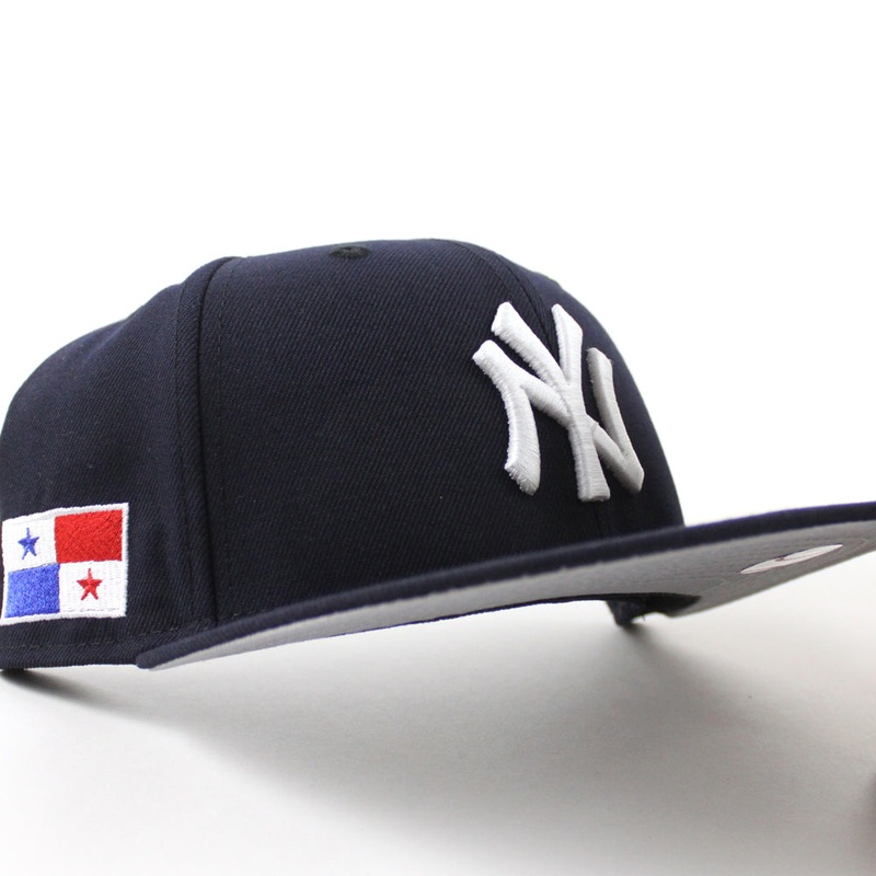 New York Yankees PANAMA New Era 59Fifty Fitted Hat (Navy Gray Under Brim) 6 7/8