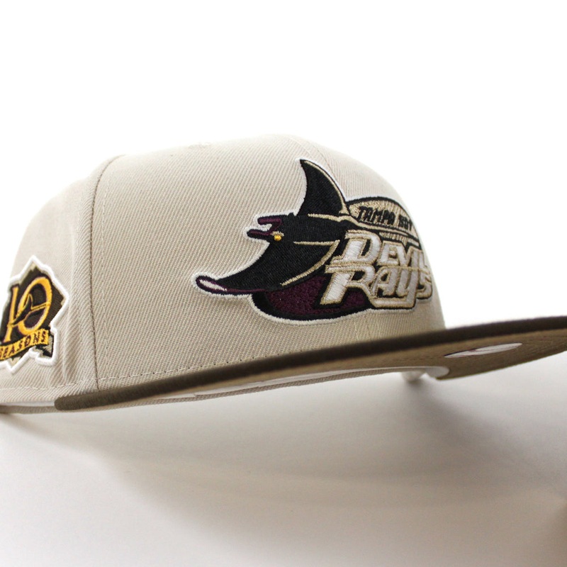 Tampa Bay Devil Rays 10th Season Anniversary New Era 59Fifty Fitted Hat (GITD Stone Brown Walnut Under Brim) 7