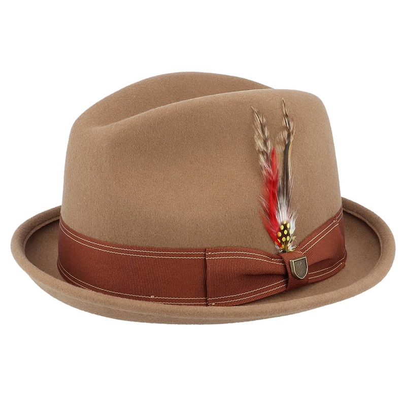 Brixton Hats Gain Wool Felt Trilby Hat – Copper Small-56cm