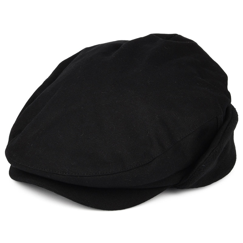 Brixton Hats Hooligan Baggy Flat Cap With Earflaps – Black Small-56cm