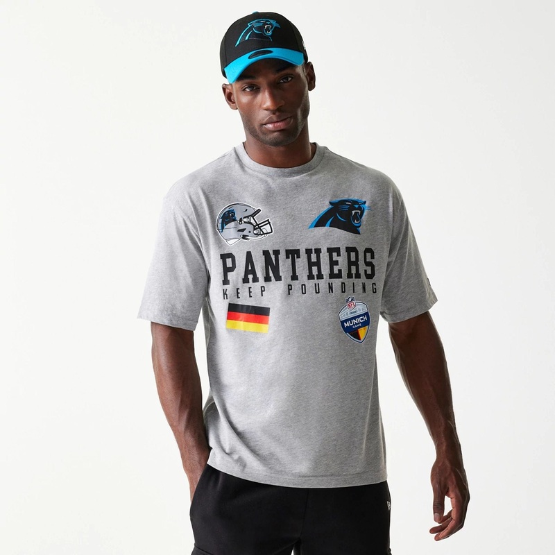 Carolina Panthers NFL Games Collegiate Grey Oversized T-Shirt XS