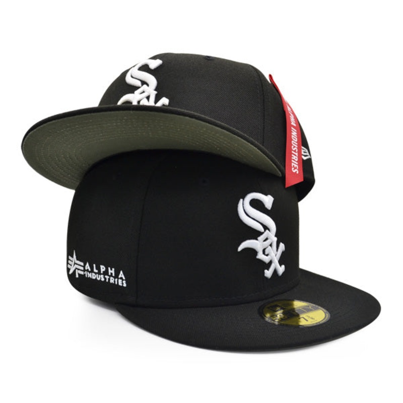 Chicago White Sox ALPHA INDUSTRIES X Exclusive New Era 59Fifty Fitted Hat – Black/UV 6 7/8