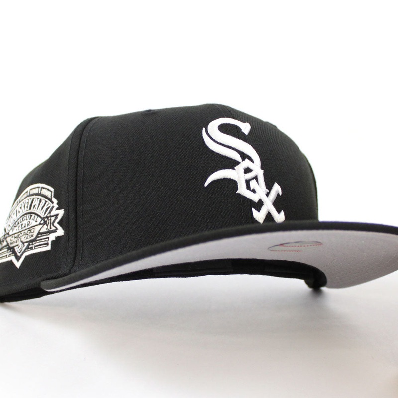 Chicago White Sox COMISKEY PARK New Era 59Fifty Fitted Hat (Black Grey Under Brim) 6 7/8
