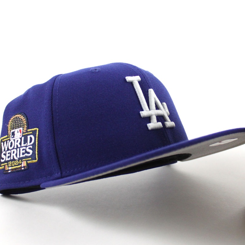 Los Angeles Dodgers 2024 World Series Champions New Era 59Fifty Fitted Hat (Dark Royal Blue Gray Under Brim) 7