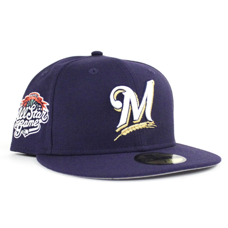 Milwaukee Brewers 2002 All Star Game New Era 59Fifty Fitted Hat (Light Navy Gray Under Brim) 6 7/8
