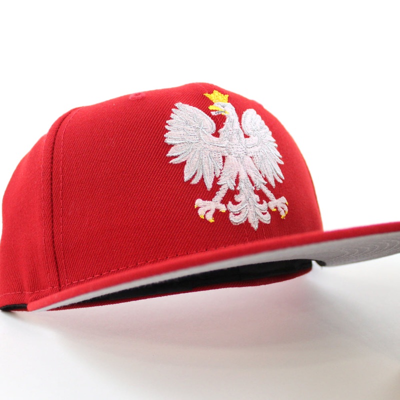 Polish Eagle New Era 59FIFTY Fitted Hat (Red Gray Under Brim) 7