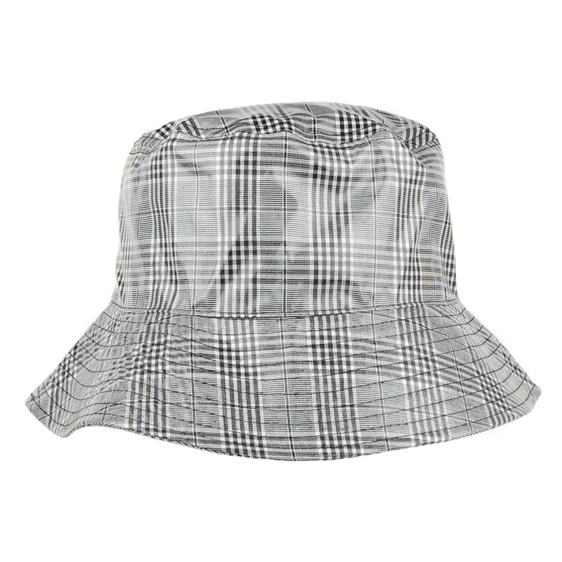 Scala Hats Bastia Tartan Rain Hat – Black-Grey 1-Size