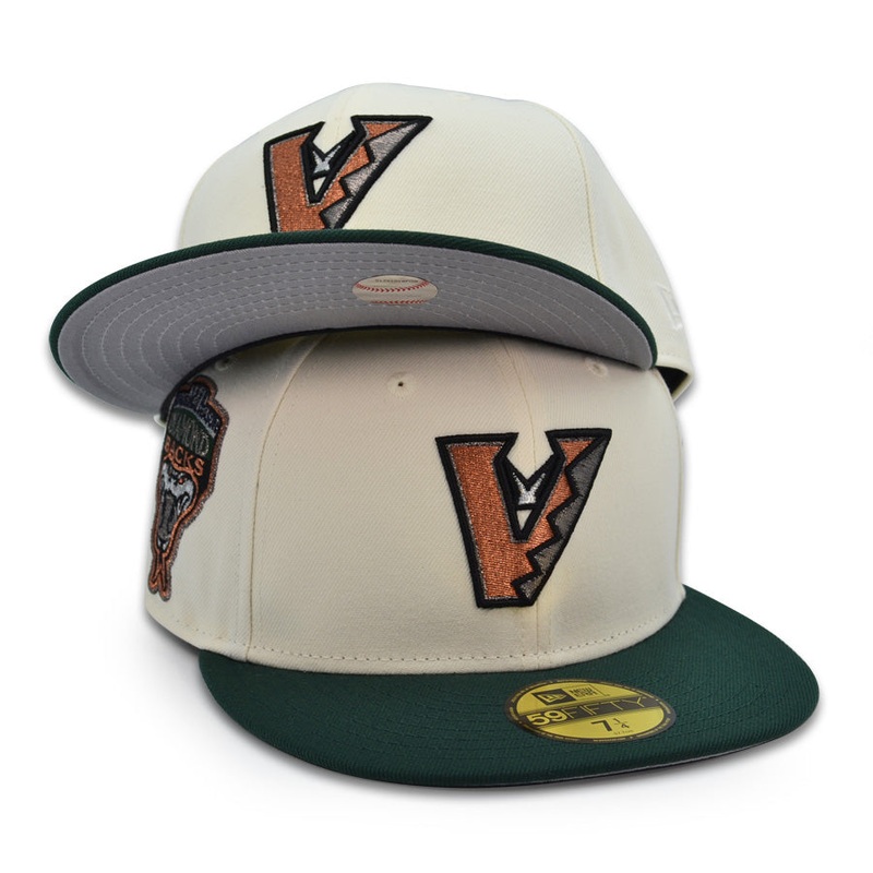Arizona Diamondbacks “THE VILLE” Exclusive New Era 59Fifty Fitted Hat – Chrome/Dark Green 6 7/8