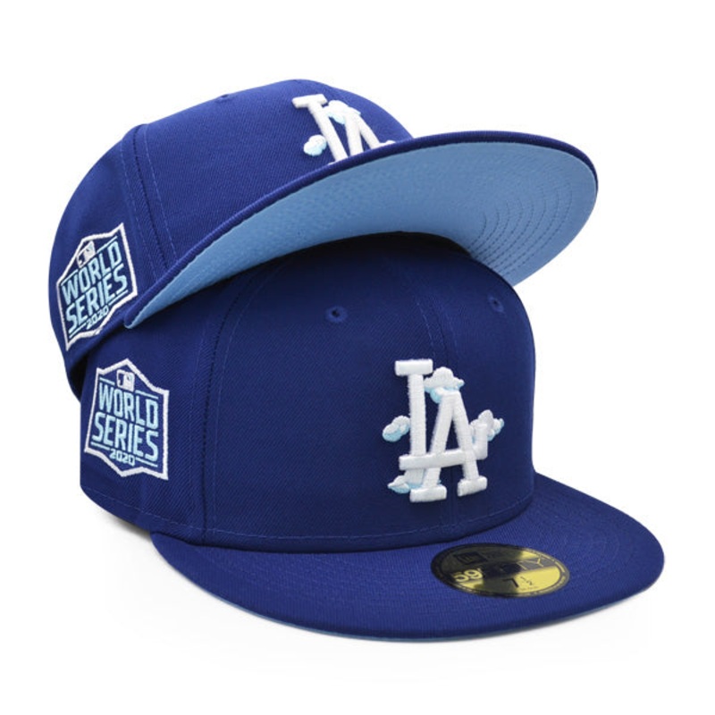 Los Angeles Dodgers 2020 World Series New Era Exclusive COMIC CLOUD 59Fifty Fitted Hat – Royal/Sky Bottom 6 7/8
