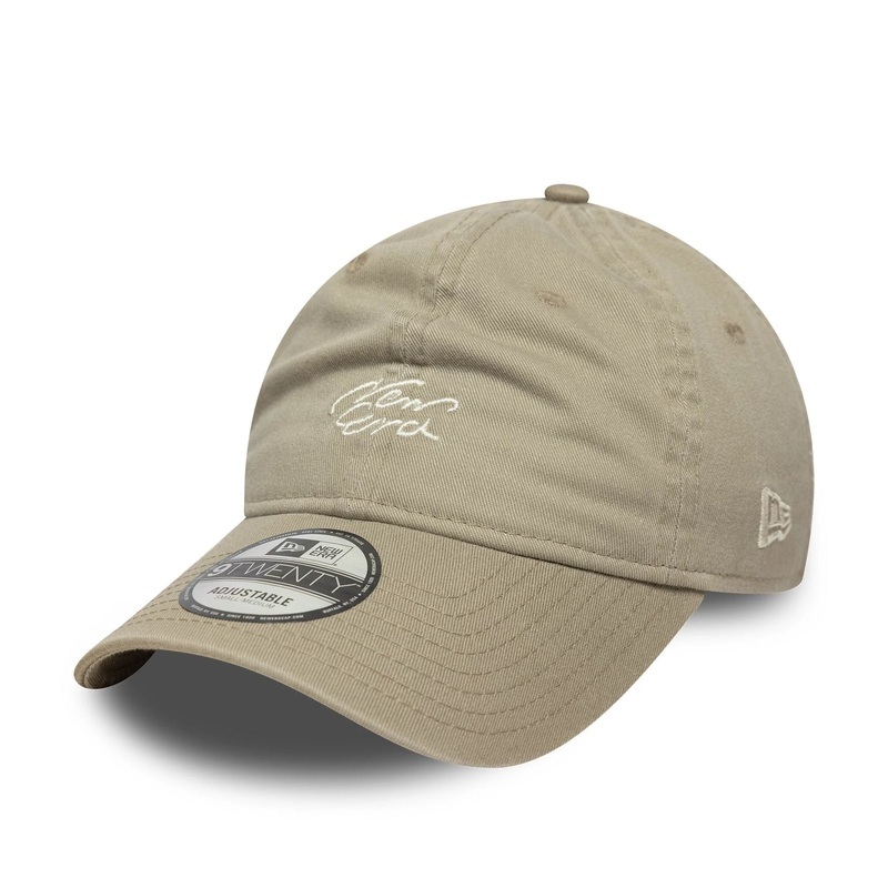 New Era Japan Handwritten Beige 9TWENTY Adjustable Cap S-M