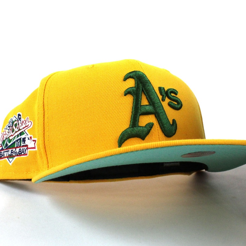 Oakland Athletics 1989 Battle of the Bay World Series New Era 59Fifty Fitted Hat (Yellow Mint Under Brim) 6 7/8