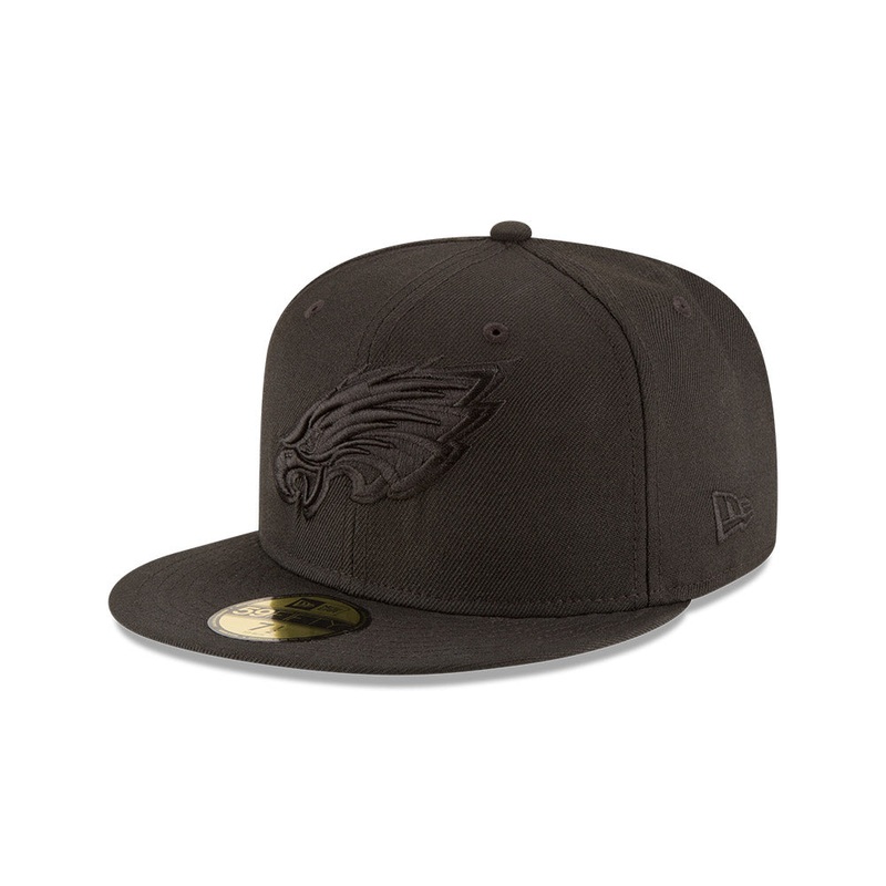 Philadelphia Eagles New Era BLACKOUT 59Fifty Fitted Hat – Black on Black 7