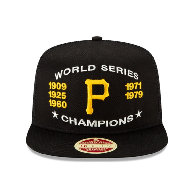 Pittsburgh Pirates New Era Vintage Trucker Championship Series 9Fifty Snapback Mesh Hat – Black