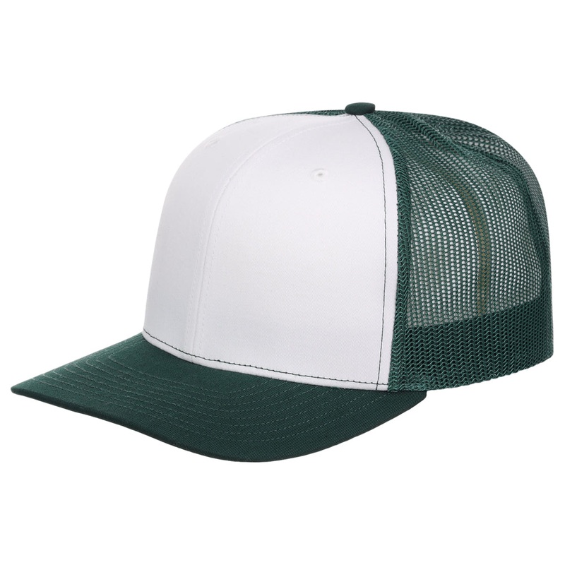 Richardson 112 Trucker – White/Dark Green Adjustable
