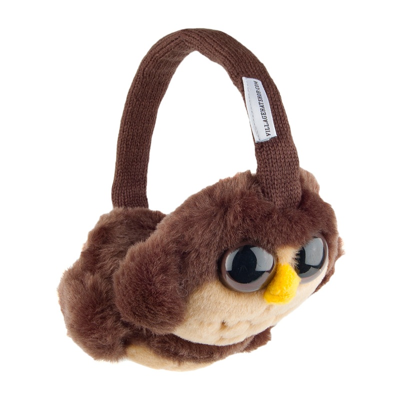 Village Hats Owl Earmuffs – Brown 1-Size