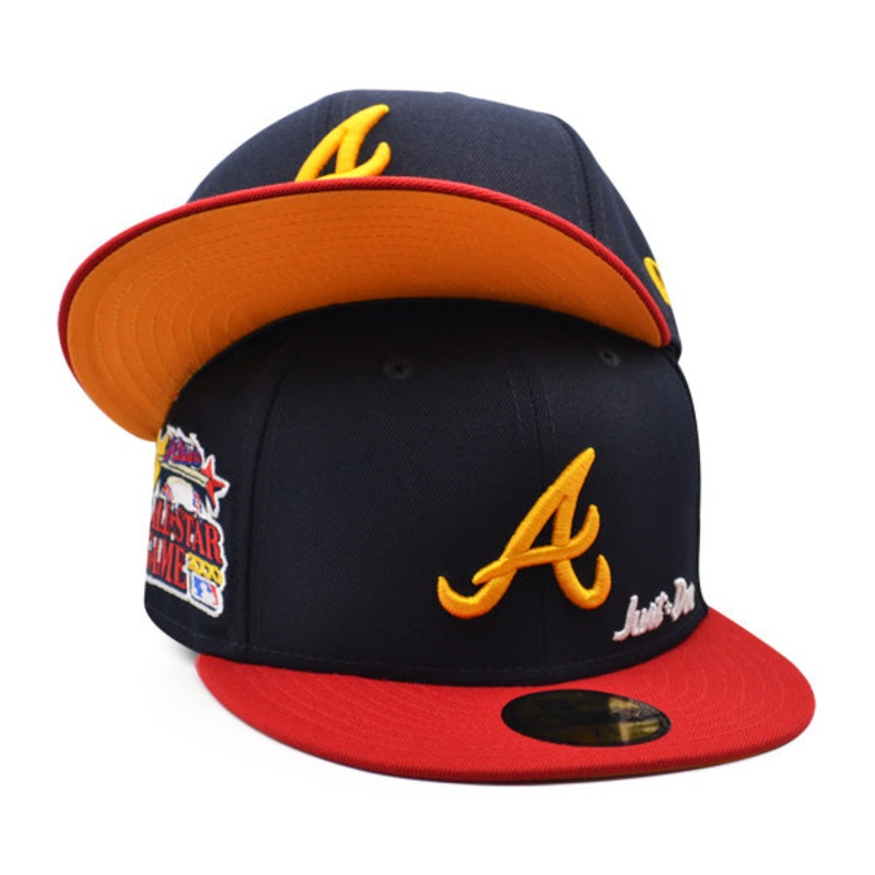 Atlanta Braves JUST DON 2000 All-Star Game Exclusive New Era 59Fifty Fitted Hat  Navy/Red/Burnt Orange Bottom 7