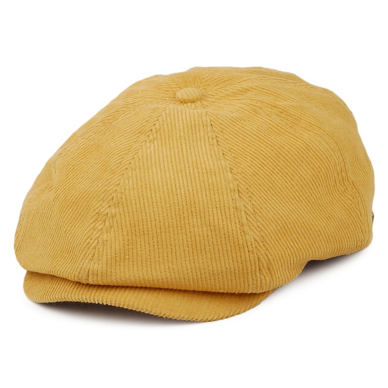 Brixton Hats Brood Corduroy Lightweight Summer Newsboy Cap – Mustard Small-56cm