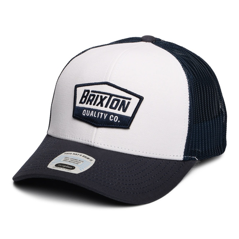 Brixton Hats Regal NetPlus MP Trucker Cap – White-Washed Navy Adjustable