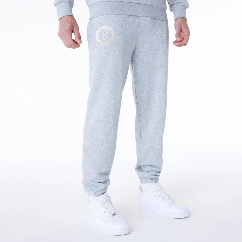 Brooklyn Nets NBA League Essential Grey Fleece Joggers XS