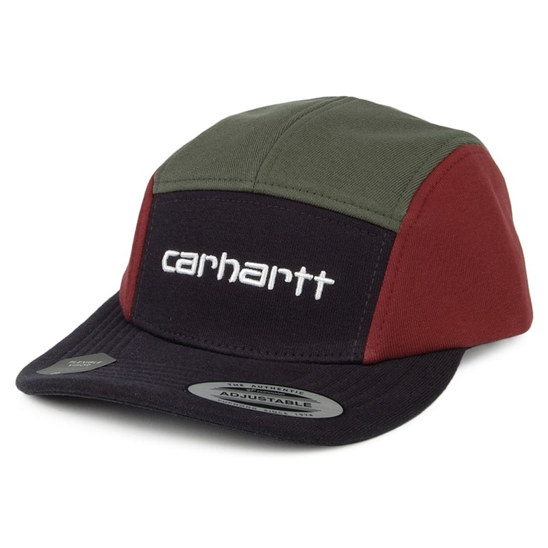 Carhartt WIP Hats Tricol 5 Panel Cap – Navy-Olive-Burgundy Adjustable