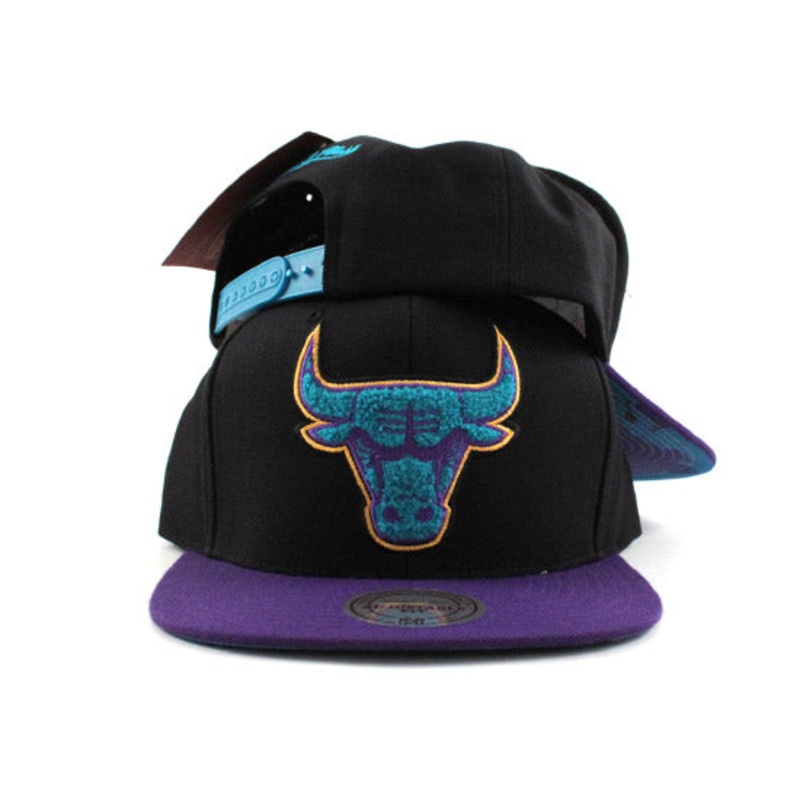 Chicago Bulls Snapback hats (Air jordan Sneaker Retro 8 Black Aqua) One Size