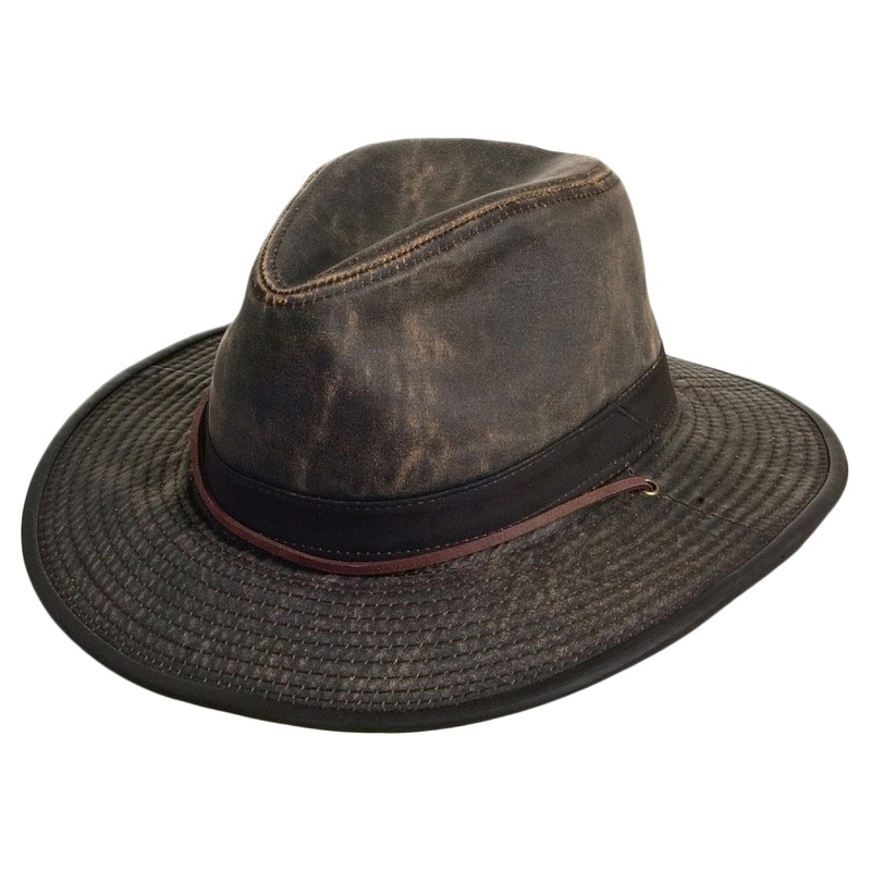 Dorfman Pacific Hats Weathered Cotton Aussie Hat – Brown M