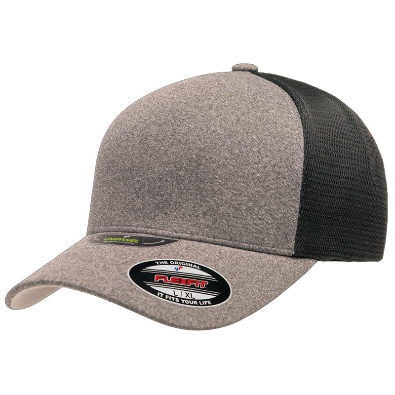 Flexfit Unipanel Heather Flex Hat – Grey/Black L/XL