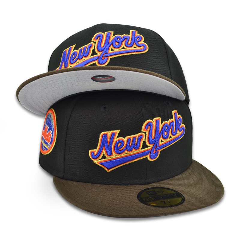 New York Mets “The World is Yours” Exclusive New Era 59Fifty Fitted Hat – Black/Walnut 6 7/8