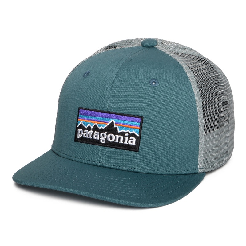 Patagonia Hats Kids P-6 Logo Organic Cotton Trucker Cap – Dark Teal CHILD ADJ.