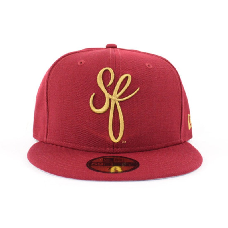 SF Script New Era 59fifty Fitted Hats (Gray Under Brim SF 49ers Colorway) 7