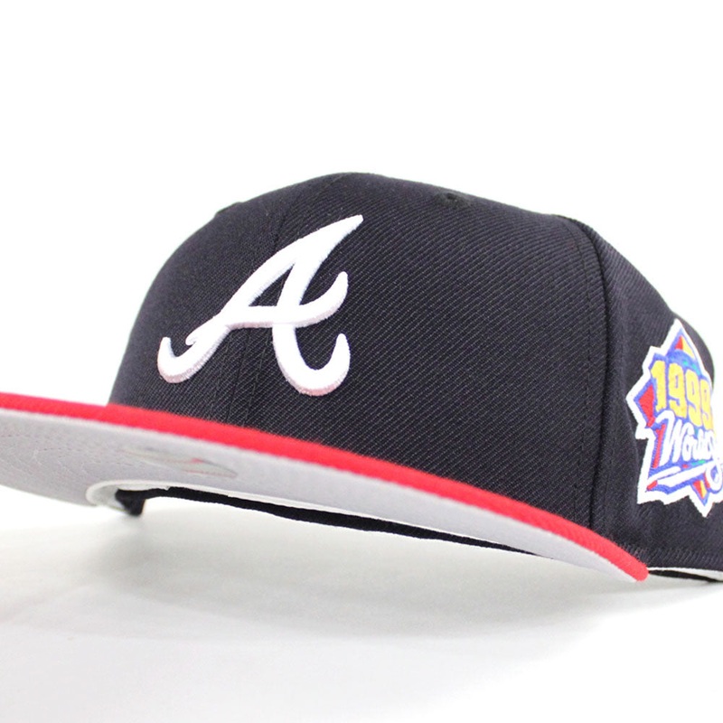 Atlanta Braves 1999 World Series New Era 59Fifty Fitted Hat (Navy Red Gray Under Brim) 6 7/8