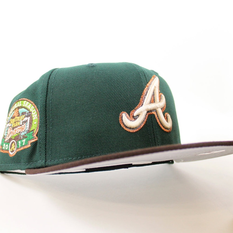 Atlanta Braves 2017 Inaugural Season New Era 59Fifty Fitted Hat (Dark Green BurntWood Gray Under Brim) 7
