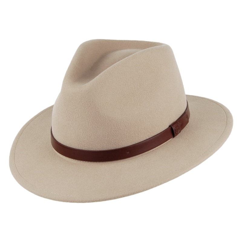Brixton Hats Messer Fedora – Light Khaki Small-56cm