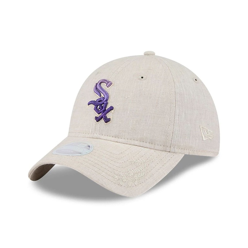 Chicago White Sox MLB Floral Visor Open Beige 9TWENTY Adjustable Cap OSFM